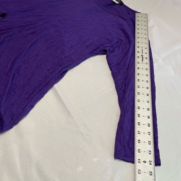 Yushi Purple Crinkle Lagenlook Tunic Top Size Medium - Picture 5 of 10
